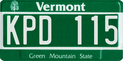 VT license plate KPD115