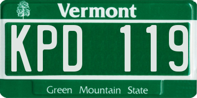 VT license plate KPD119
