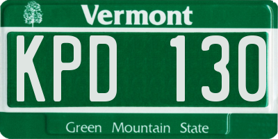 VT license plate KPD130