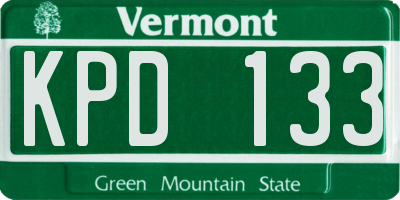 VT license plate KPD133