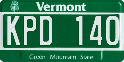 VT license plate KPD140