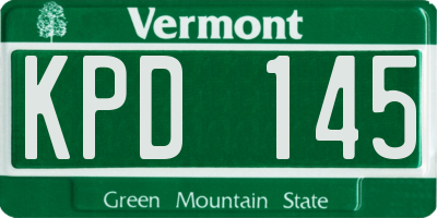 VT license plate KPD145