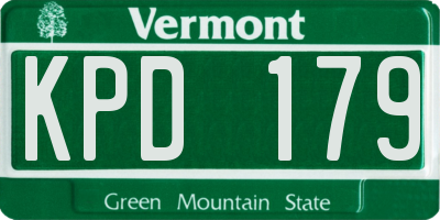 VT license plate KPD179