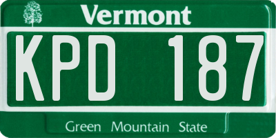 VT license plate KPD187