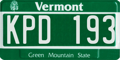 VT license plate KPD193