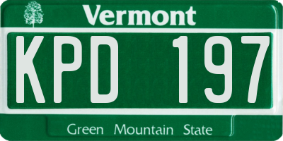 VT license plate KPD197