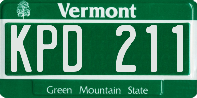 VT license plate KPD211