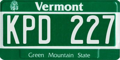 VT license plate KPD227
