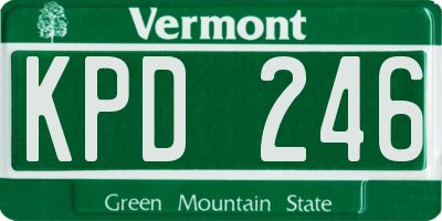 VT license plate KPD246