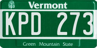 VT license plate KPD273