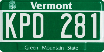 VT license plate KPD281