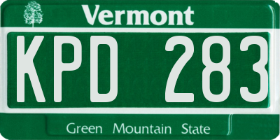 VT license plate KPD283