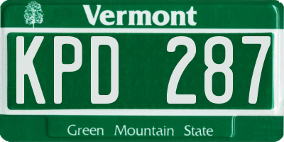 VT license plate KPD287
