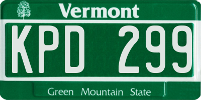 VT license plate KPD299