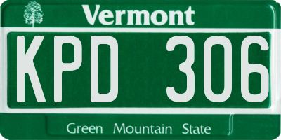 VT license plate KPD306