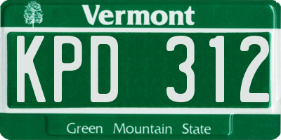 VT license plate KPD312