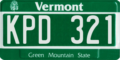 VT license plate KPD321