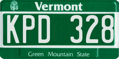 VT license plate KPD328