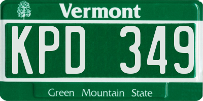 VT license plate KPD349