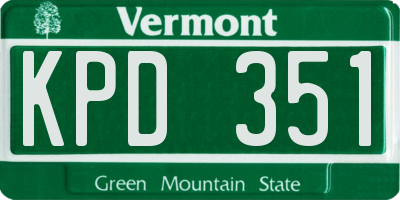 VT license plate KPD351