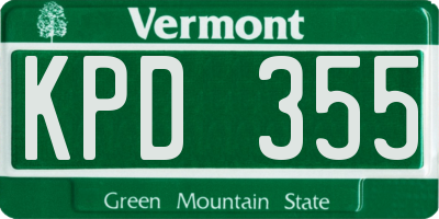 VT license plate KPD355