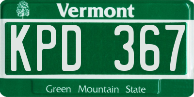 VT license plate KPD367