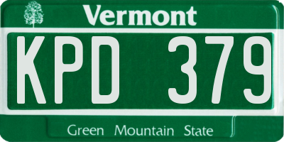 VT license plate KPD379