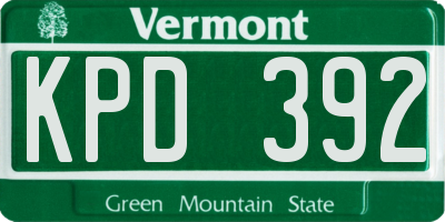 VT license plate KPD392