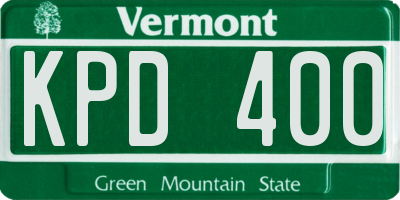 VT license plate KPD400