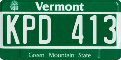 VT license plate KPD413