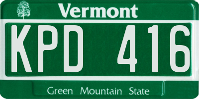 VT license plate KPD416