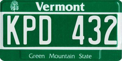 VT license plate KPD432