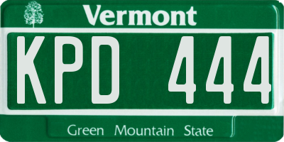VT license plate KPD444