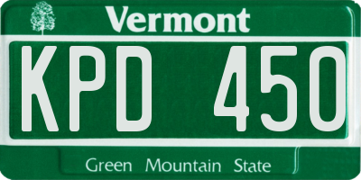 VT license plate KPD450