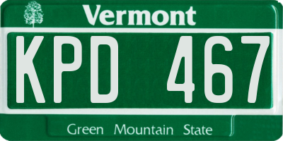 VT license plate KPD467