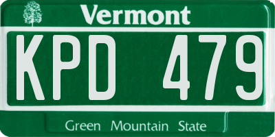 VT license plate KPD479