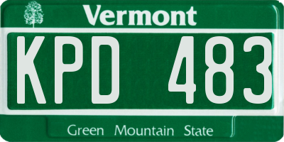 VT license plate KPD483