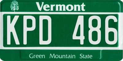 VT license plate KPD486