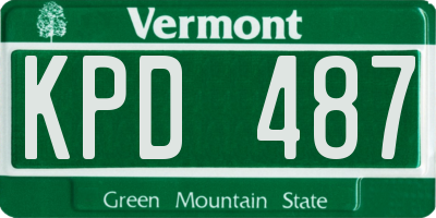 VT license plate KPD487