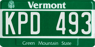 VT license plate KPD493