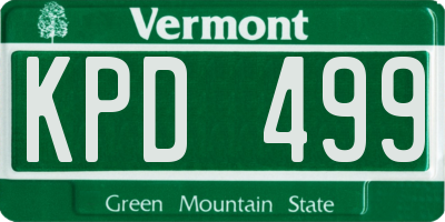 VT license plate KPD499