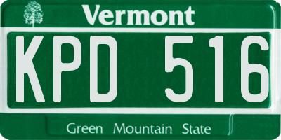 VT license plate KPD516