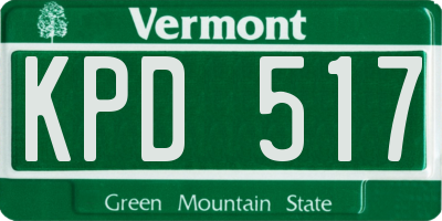 VT license plate KPD517
