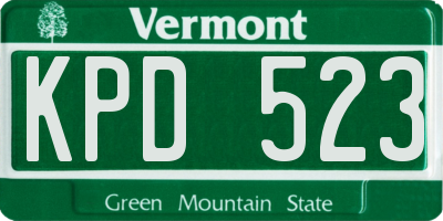 VT license plate KPD523