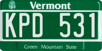 VT license plate KPD531