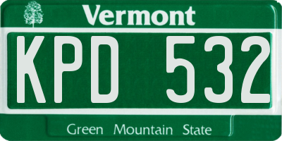 VT license plate KPD532