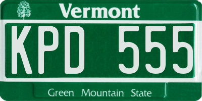 VT license plate KPD555