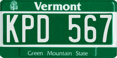 VT license plate KPD567