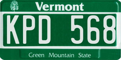 VT license plate KPD568