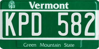 VT license plate KPD582